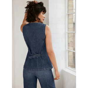 Mint Velvet Blue Denim Waistcoat